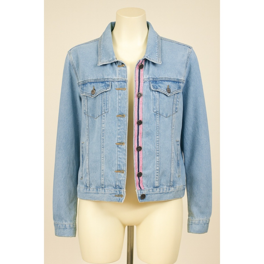 Christopher & Banks Denim Jean Jacket Women XL Light Wash Casual‎ Classic Staple